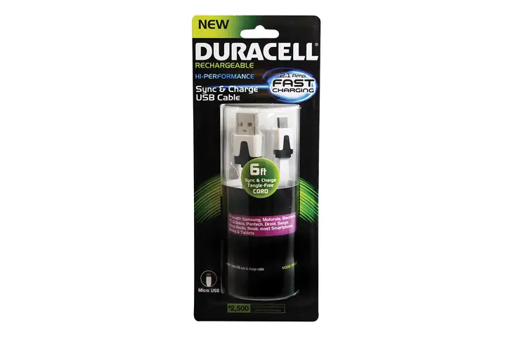 Duracell Standard USB to Micro USB Sync and Charge Cable - 6ft